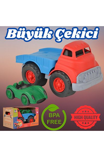 Doğan Oyuncak Dünyası شاحنة سحب كبيرة حمراء فاخرة - شاحنة سحب بلاستيكية - لعبة غير قابلة للكسر - شاحنة سحب غير قابلة للكسر - لعبة سحب