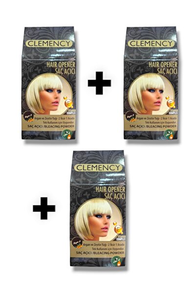 Clemency Bitkisel Içerikli Saç Açıcı Set 30 gr Toz Açıcı Orial 60 ml 40 Volum Oksidan X 3 Adet