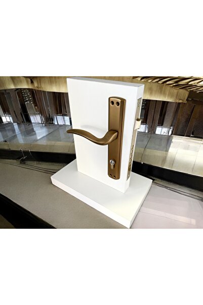 KOLDOOR Trim Mat Antik Sarı Aynalı Yale Çelik Kapı Kolu Sol Elle Açılır Tek Taraf (Kilit Hariçtir)