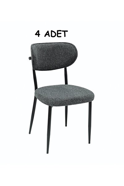 VETROWOOD 4 Adet Ayla 2 Sandalye Mutfak Salon Yemek Odası Sandalyesi Metal İskelet