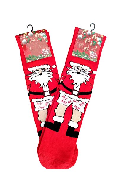 Genel Markalar Kırmızı 2'li Noel Baba Desenli Kokulu Uzun Çorap