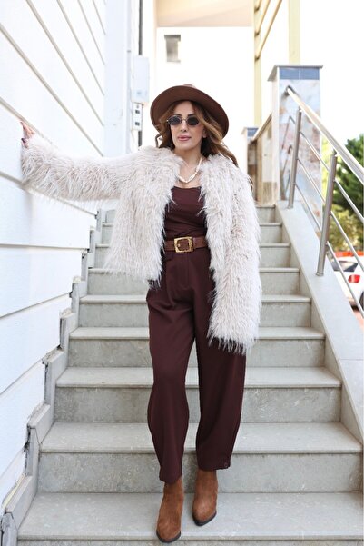 zaden Krem Kısa Kürk