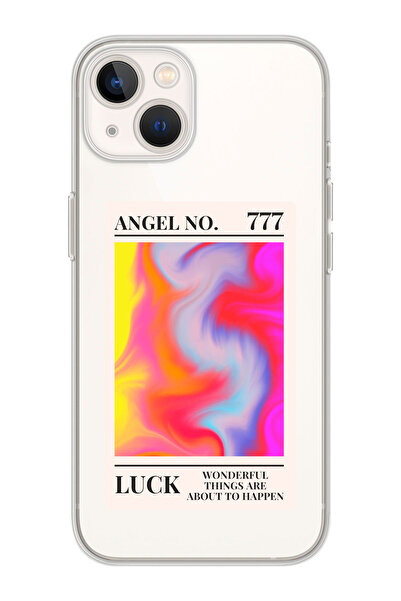shoptocase iPhone 14/13 Uyumlu Luck Manifest Desenli Şeffaf Silikon Telefon K...