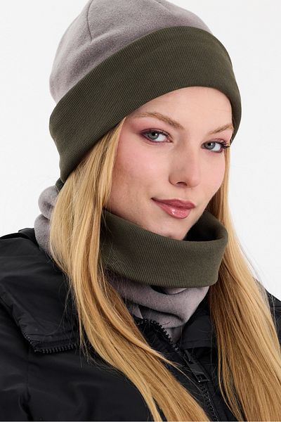 Butikgiz Hünkar Sytle, Double Color Double Layer Foldable Soft Women's Beanie Neck Collar Suit