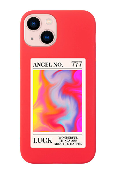shoptocase iPhone 14/13 Uyumlu Luck Manifest Desenli Kırmızı Lansman Telefon ...