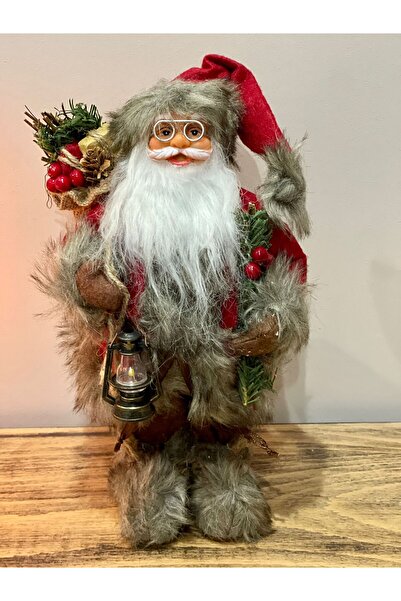 BENİMOLMALI 30cm Beyaz Noel Baba Dans etmez, Hareket etmez, Yılbaşı dekor, kı...