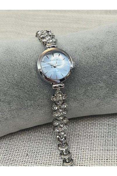 miaroza Retro Minimal Cord Zircon Stone Blue Dial Women's Wristwatch
