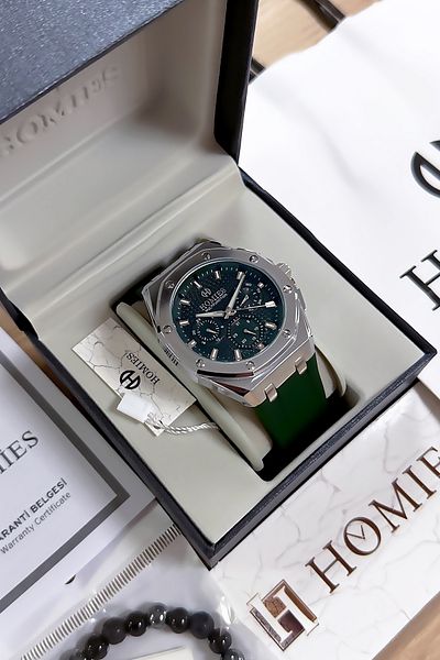 Homies Men's Green Silicone Band Gift Wrist Watch + Bracelet Hme2058C5