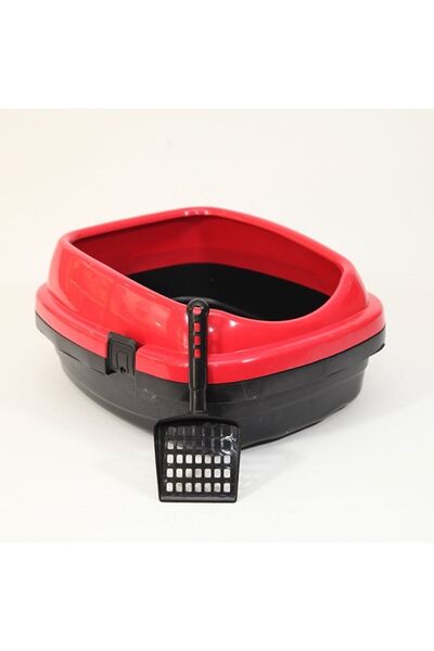teknotrust Comfort Open Cat Toilet - Red 49X40X20 cm