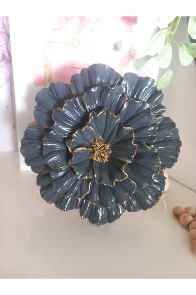 ZE DEKORASYON Dekoratif Duvar ve masa çiçeği-Antrasit-16.5x16.5cm