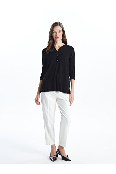 LC Waikiki Women's Blouse with Peaked Collar and Sequin Embroidery