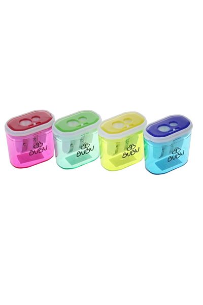 Bubu Bu-Bu Transparent Rectangular Pencilarch with Double Hole Lock (4 Different Colors/Pcs)