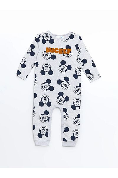 LC Waikiki Lcw Baby Mixed Crew Neck Mickey Mouse Printed Baby Boy Romper