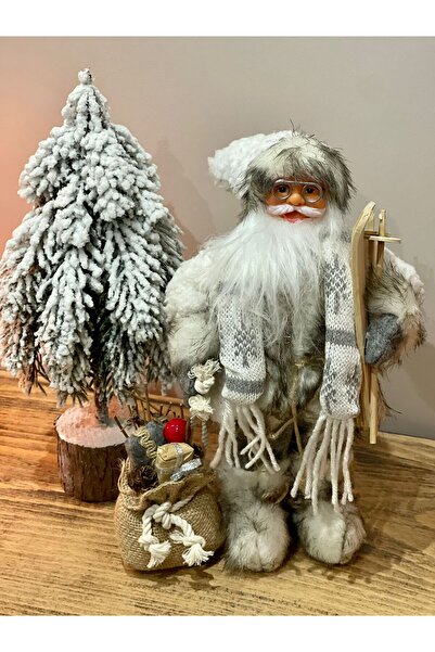 BENİMOLMALI 30cm Beyaz Noel Baba Dans etmez, Hareket etmez, Yılbaşı dekor, kı...