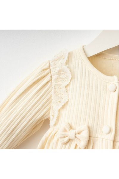 BEREKET BABY 0-9 Months Baby Romper - Cotton, Long Sleeve and Snaps Bereket Baby