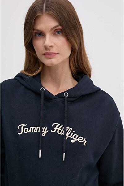 Tommy Hilfiger Kapşonlu El Yazılı Nakışlı Sweatshirt