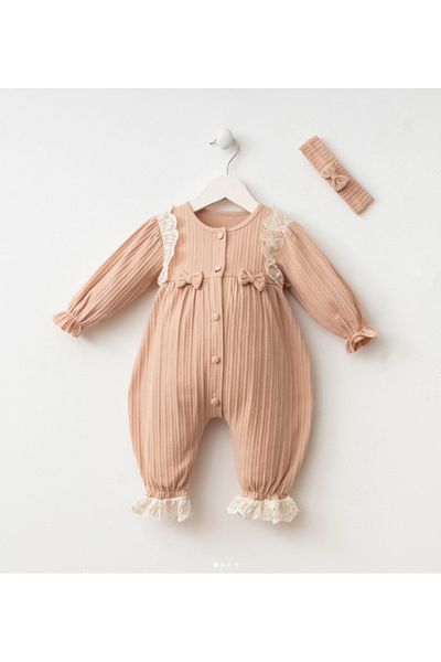 BEREKET BABY 0-9 Months Baby Romper - Cotton, Long Sleeve and Snaps Bereket Baby
