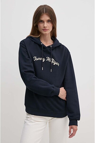 Tommy Hilfiger Kapşonlu El Yazılı Nakışlı Sweatshirt