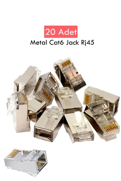 ANKTEK Metal Jack Rj45 Cat6 Ftp Soket Network Ucu Konnektör ( 20 Adet )