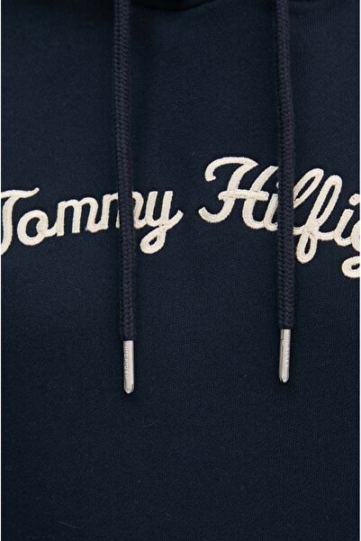 Tommy Hilfiger Kapşonlu El Yazılı Nakışlı Sweatshirt