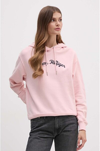 Tommy Hilfiger Kapşonlu El Yazılı Nakışlı Sweatshirt