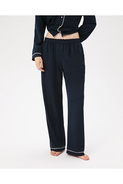 Ayma Active Κλασικό πανί πιτζάμα με μακρύ μπλε Navy Blue Elastic Piping