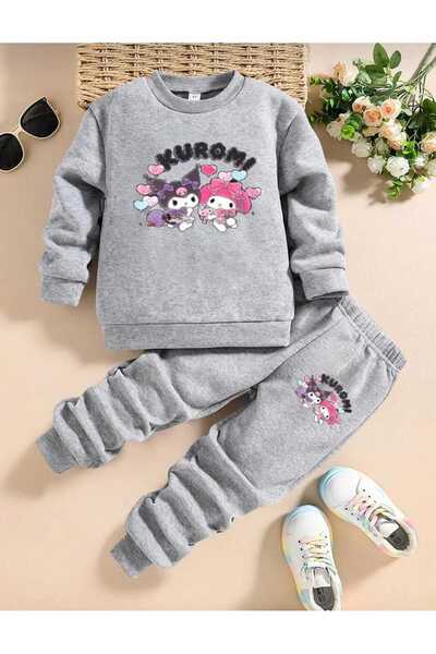 Gutsy Zero Collar Sweat Suit Kids' Set Kuromi Printed Girls'/Boys'