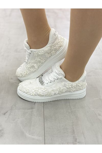 Ayakkabı Tutkusu Stilo ® Pantofi rochie de mireasa Talpa plată albă Elegantă Talpă ușoară confortabilă Design special