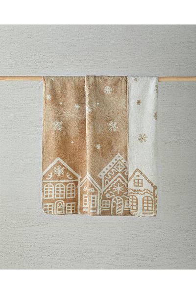 English Home Μπεζ Gingerbread Cottage Ακρυλική κουβέρτα τηλεόρασης - 130x170 cm