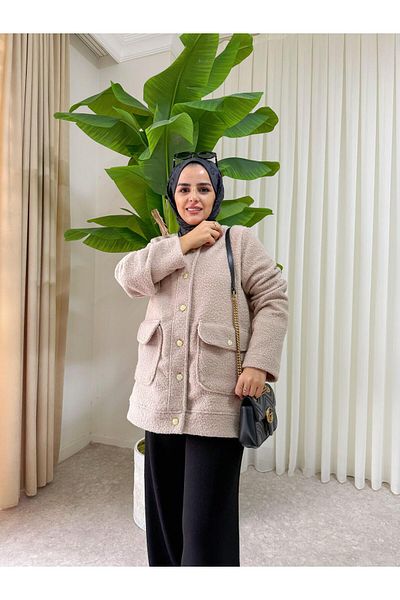 Aselim Hijap Moda Ζακέτα σε μπεζ χρώμα Tedy Soft