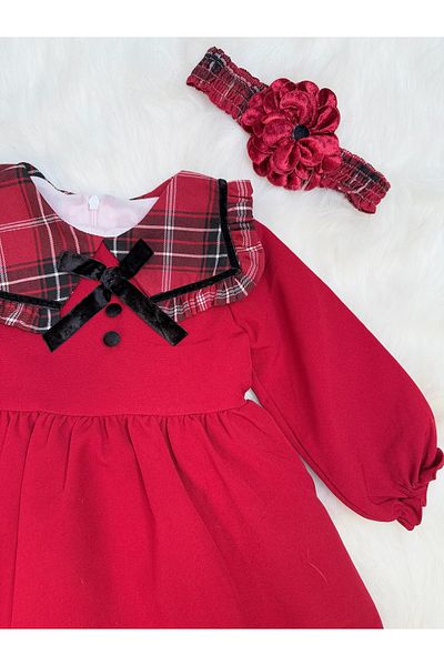 Yollo Kids Baby Girl Special Day and New Year Themed Long Sleeve Dress and Headband