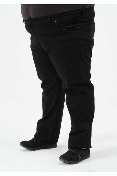 AKTEZ-EL Plus Size Men's Jeans Lycra Oversized 2004 Black Jeans