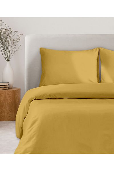 Evim 100% Cotton Akfil Duvet Cover Set Double 200X220 cm Mustard