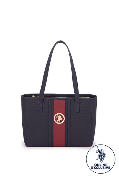 U.S. Polo Assn. Geantă de umăr pentru femei model Us8029 - bleumarin și roșu claret