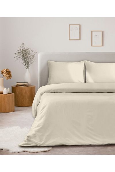 Evim Σετ Παπλωματοθήκη Akfil 100% Βαμβάκι Μονό 160x220 εκ. Κρέμα