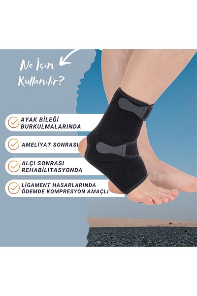 APLUSSAĞLIK High Quality Malleol & Pad Support Foot Brace - with Eight Bandages