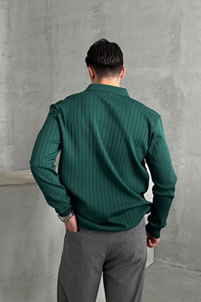 HYMAN Ανδρικό πλεκτό πουλόβερ με ριμπ λαιμόκοψη