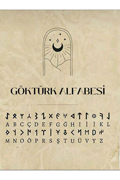 512 STORE Göktürk Alfabesi Duvar Dekor Poster 30x42 Çerçevesiz