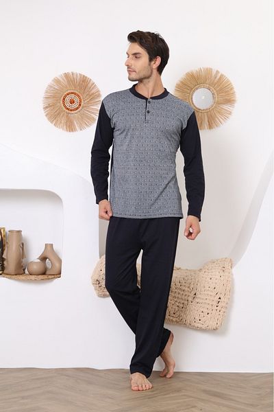 Rimoli Ανδρικό Σετ Πιτζάμες Jacquard 100% Βαμβάκι