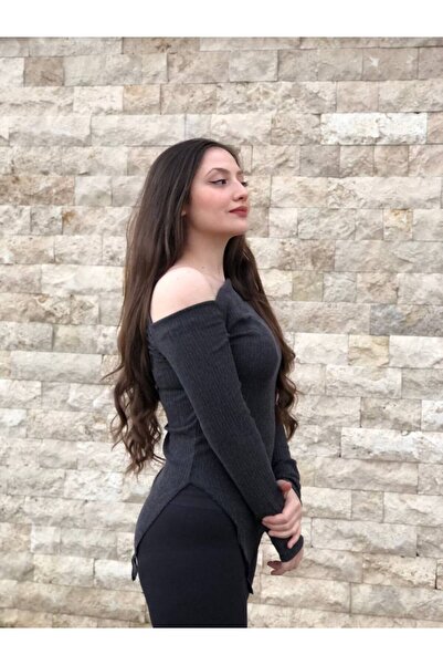 Stile Bella Ženska Off-Shoulder Drape Deteilı Цrinled bluza