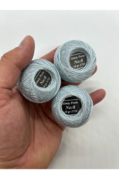 ALMİŞ Almiş Perle Etamine-Cross Stitch Σετ 10 κλωστών (10 Gr-No:8) Μπλε - Τυρκουάζ αποχρώσεις
