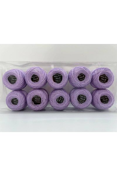 ALMİŞ Almiş Perle Etamin-Cross-Stitch 10 Thread Set (10 Gr-No:8) Purple-Lilac Shades