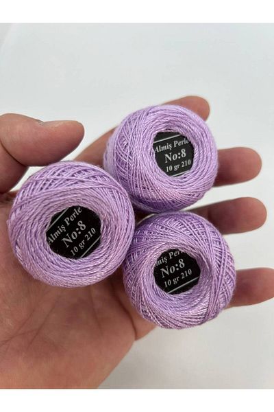 ALMİŞ Almiş Perle Etamin-Cross-Stitch 10 Thread Set (10 Gr-No:8) Purple-Lilac Shades