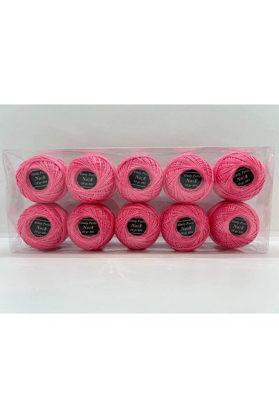 ALMİŞ Almiş Perle Etamin-Cross Stitch 10-Piece Thread Set (10 Gr-No:8) Pink Shades