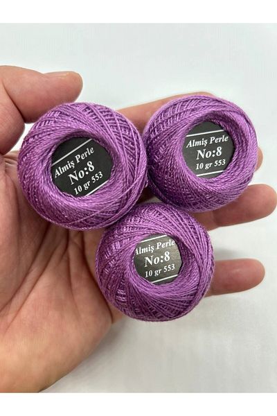 ALMİŞ Almiş Perle Etamin-Cross-Stitch 10 Thread Set (10 Gr-No:8) Purple-Lilac Shades