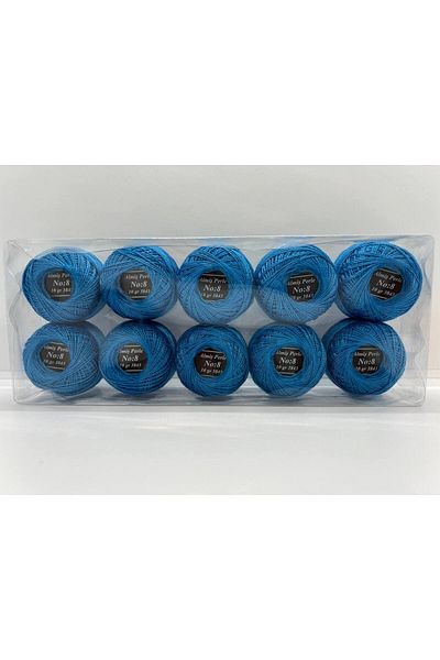 ALMİŞ Almiş Perle Etamine-Cross Stitch Σετ 10 κλωστών (10 Gr-No:8) Μπλε - Τυρκουάζ αποχρώσεις