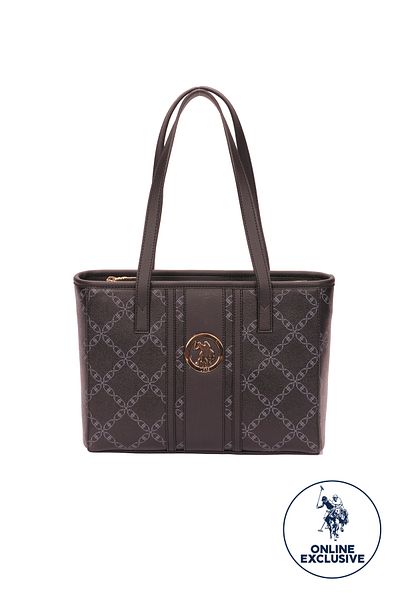 U.S. Polo Assn. Geantă neagră de umăr pentru femei Us3118 Exclusiv online