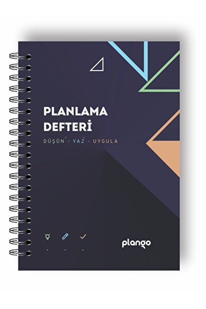 Plango Siyah Lacivert Günlük Planlayıcı Defter - Daily Planner - Ders Çalışma Planlayıcı Defteri - Planlama