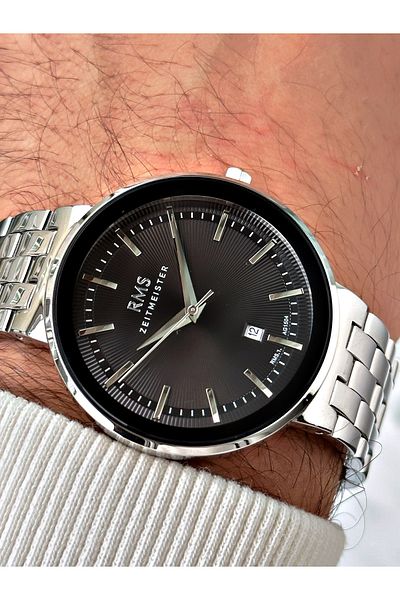 Romanson Custom Design Silver Color 5 Atm Waterproof Steel Band Steel Case Men Wristwatch 1504.01