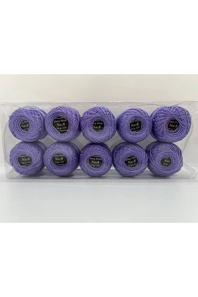 ALMİŞ Almiş Perle Etamin-Cross-Stitch 10 Thread Set (10 Gr-No:8) Purple-Lilac Shades